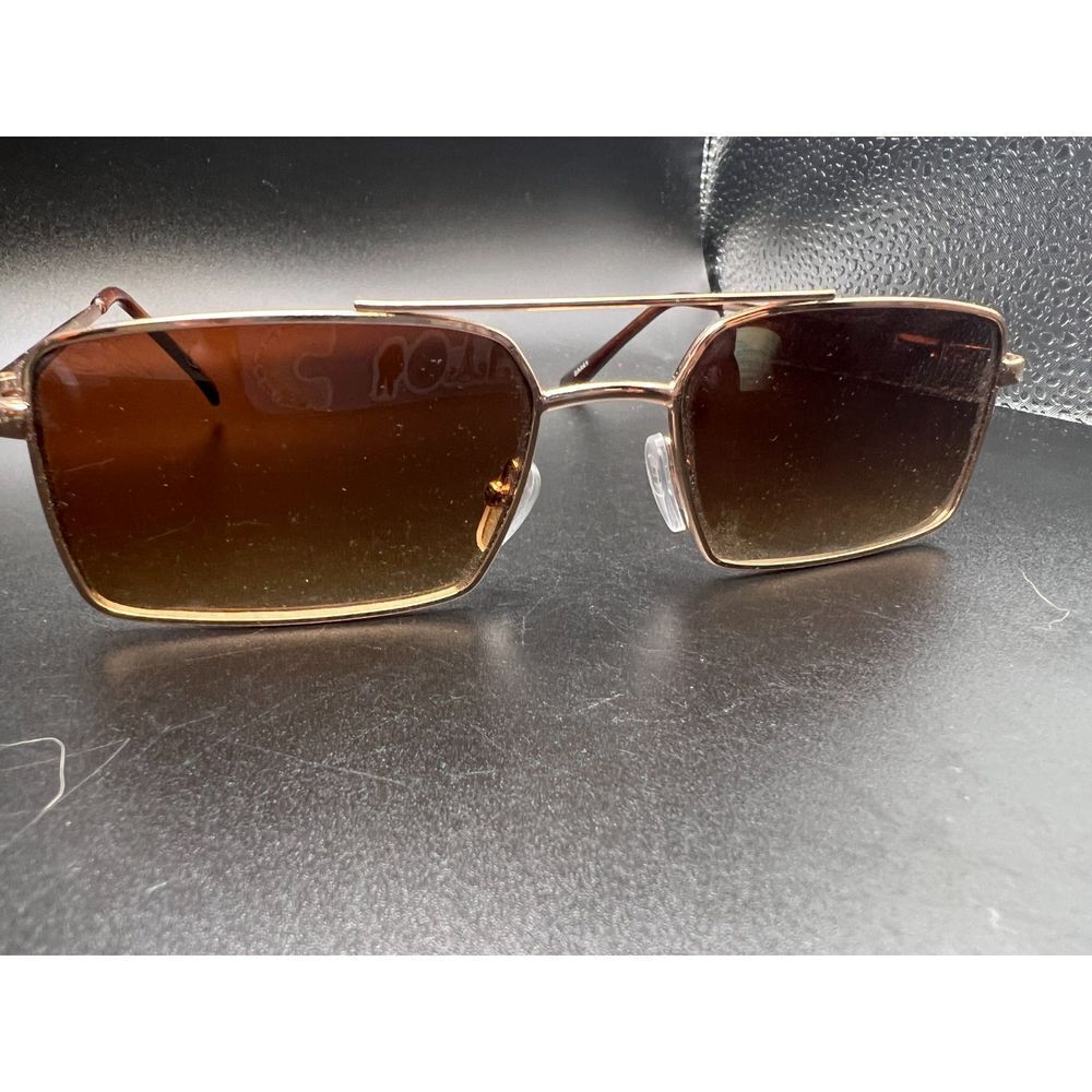 Rectangular Wire-Framed Sunglasses - image 1